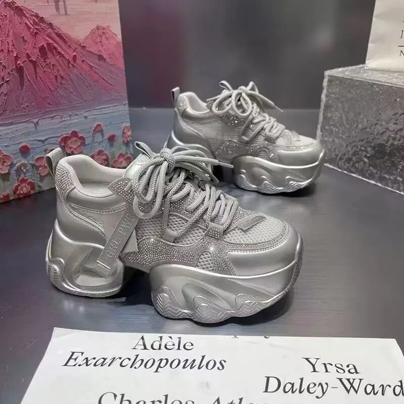 老爹鞋女2025年新款厚底增高显瘦百搭时尚休闲运动鞋 L15