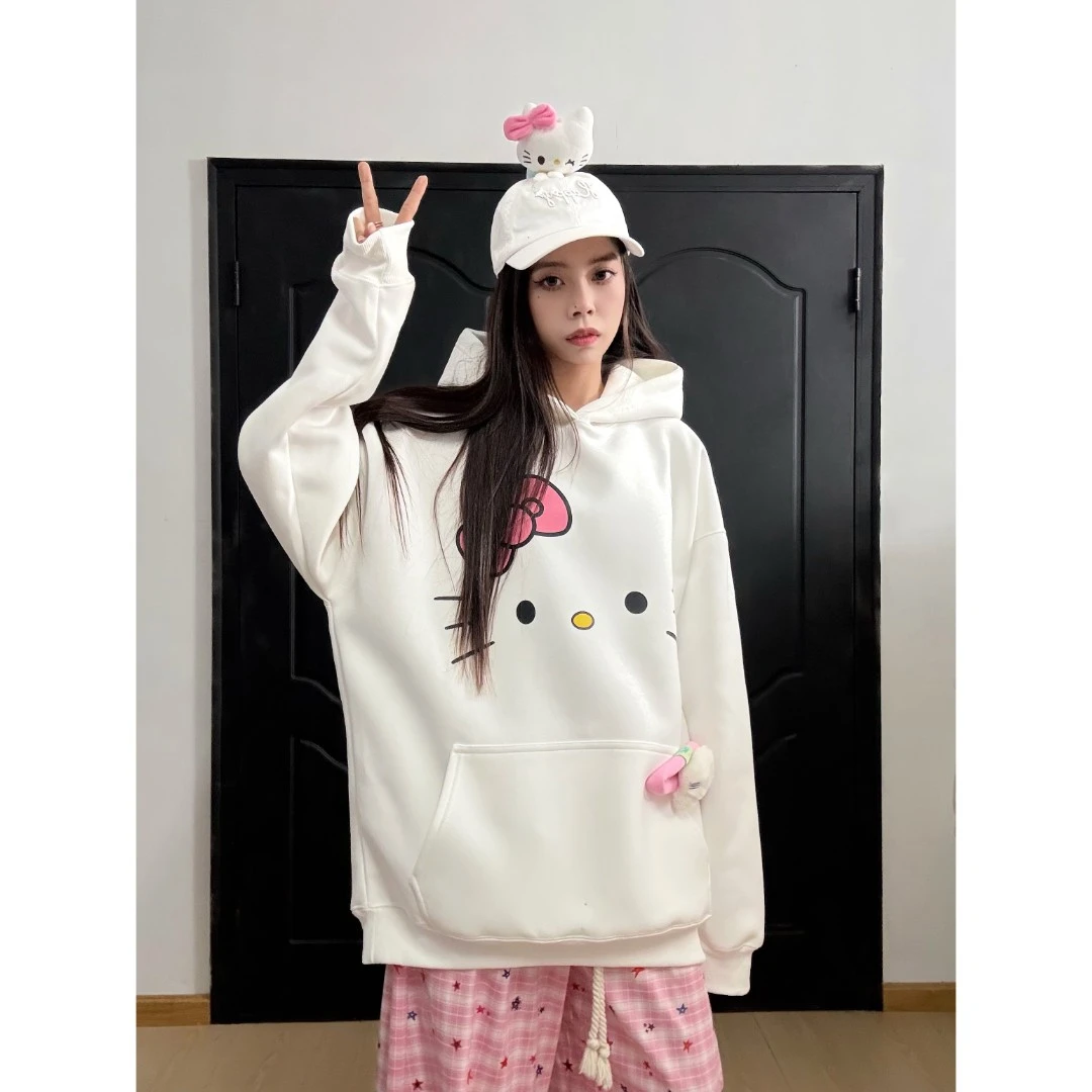 【发夹KT卫衣】460克重磅印花KT套头连帽卫衣宽松百搭情侣男女同款