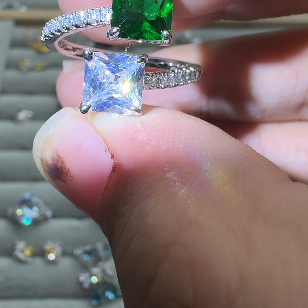 托帕石戒指银S925镶嵌