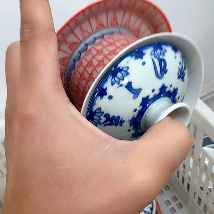杯千佛三才马蹄盖碗