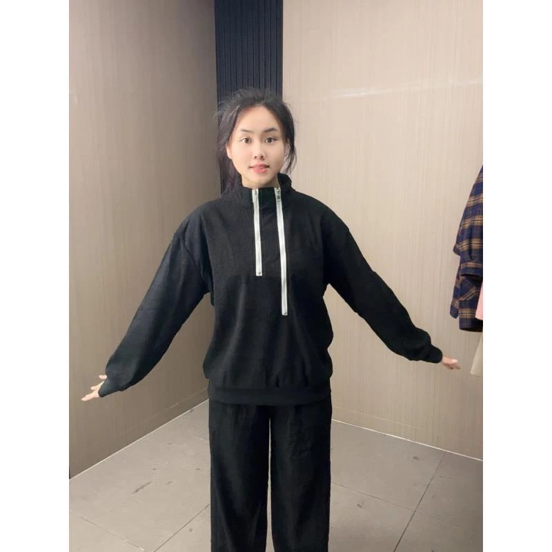 【乔姐严选0058】轻奢秋季POLO领中腰简约圆领休闲运动套装秋冬款