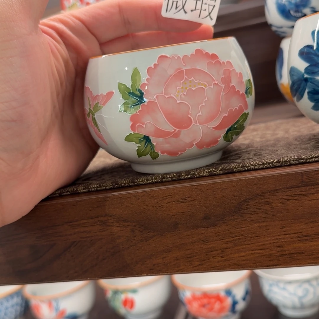 釉下手绘茶具微瑕