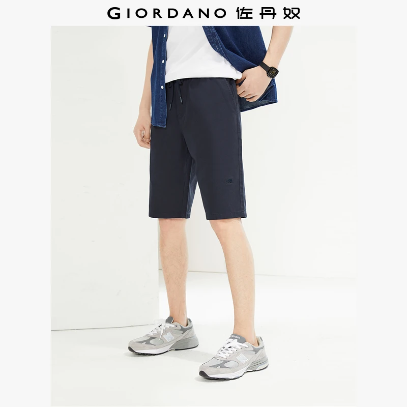 佐丹奴短裤男装纯棉梭织北极熊刺绣松紧腰百搭休闲短裤 01104319