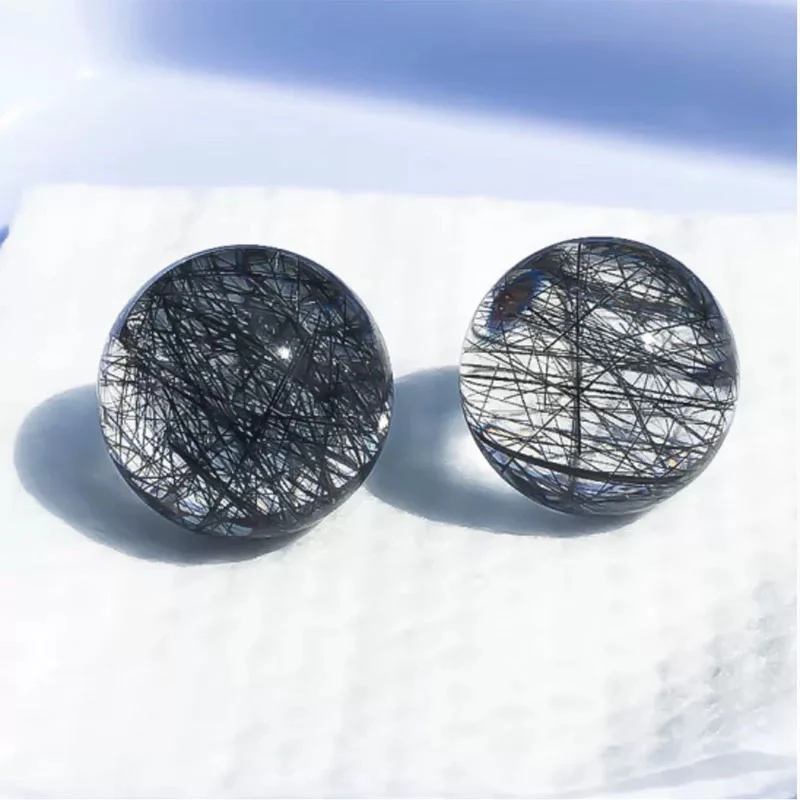 天然黑发晶散珠巴西黑发水晶圆珠手链多宝手串配珠单珠