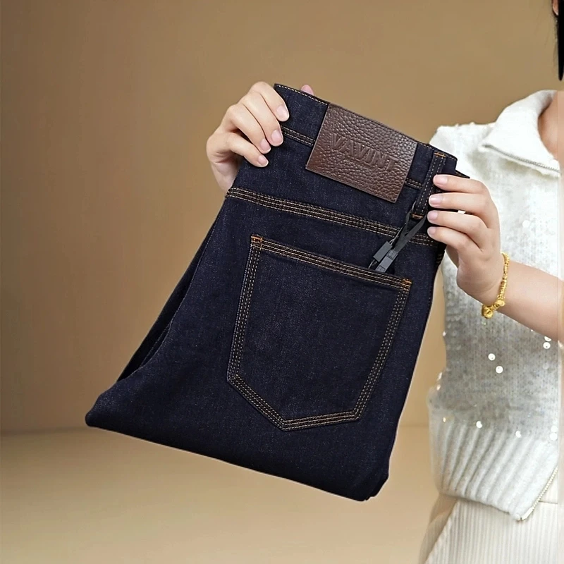 【专柜轻奢】秋季新款男士三本针普洗蓝男士修身牛仔裤经典百搭休闲