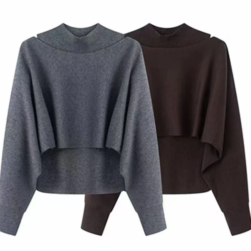 1130/7158{迪}2025新冬漏肩两件套毛衣半身裙必备消费券用券好物