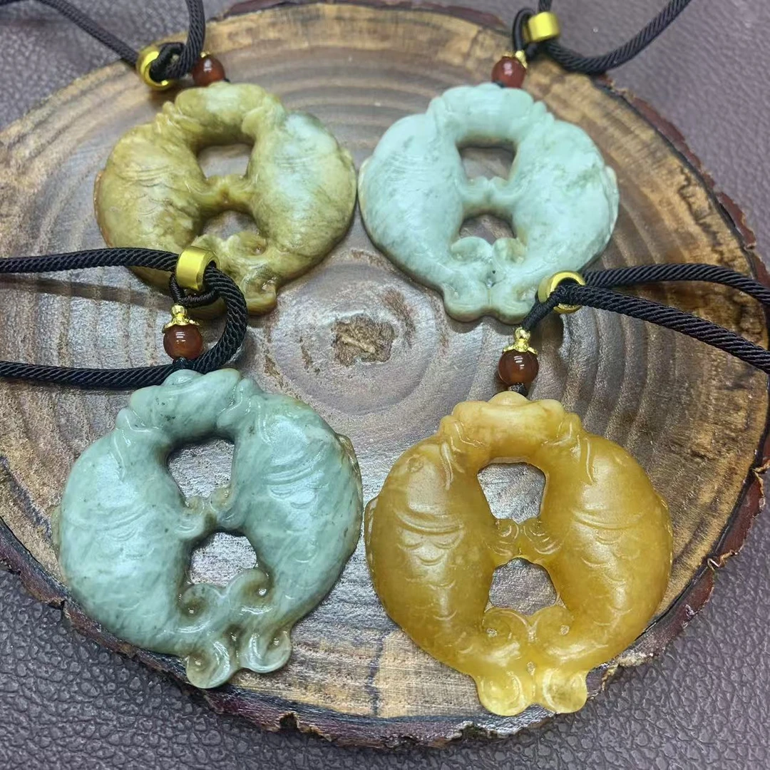 精美岫玉辽阳红双鱼吊坠-时尚-百搭-多样性发货拍一发一