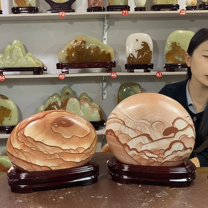 玉天然原石金海石摆件