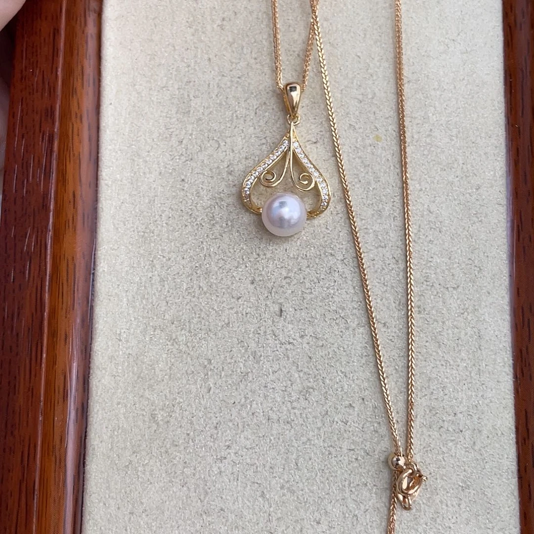 海水珍珠银S925镶嵌颈饰