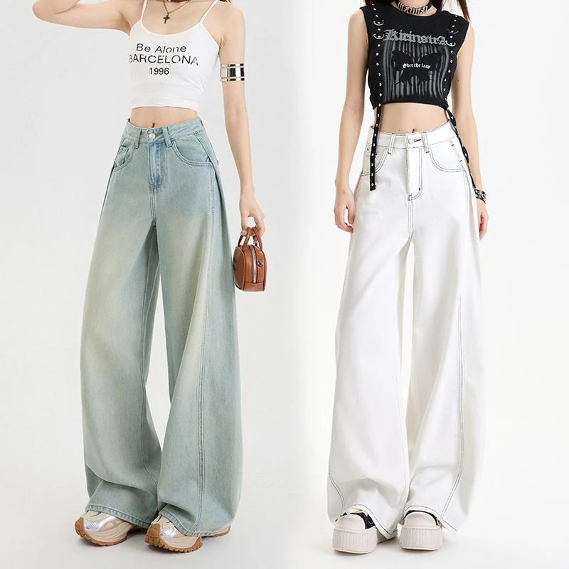 艺品兰天丝莱赛尔宽松阔腿裤显瘦显腿长拼接大长腿透气凉爽春夏款