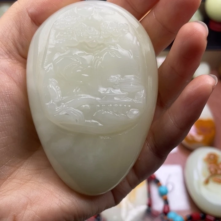 石材天然古青石手把件