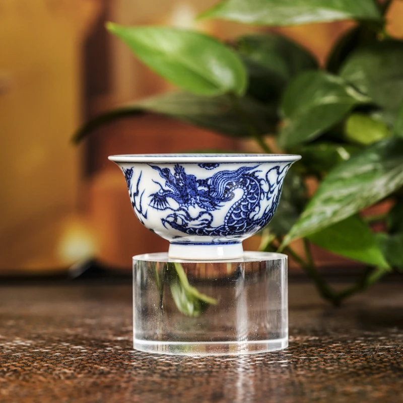 【景德镇陶瓷研究院】柴窑龙纹压手杯 jty308