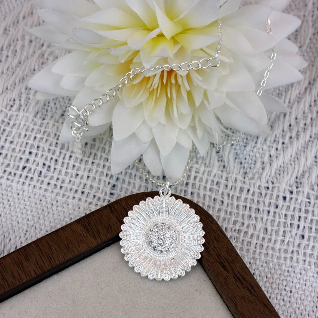 坠链均足银 【向日葵太阳花】足银999套链气质轻奢时尚百搭