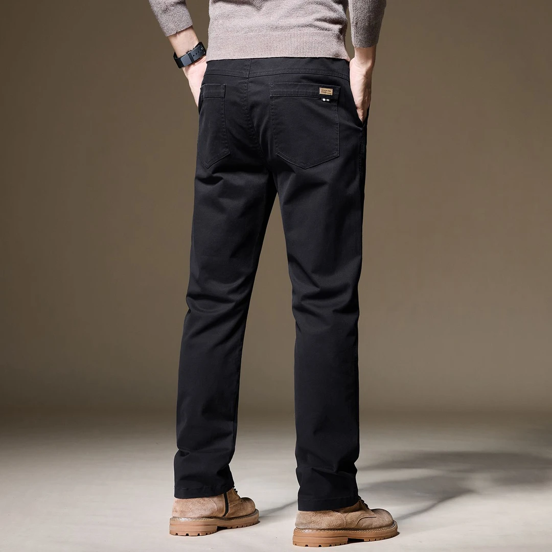 宽松型商务休闲常规款长裤休闲裤男裤裤子秋冬商务宽松潮流男士