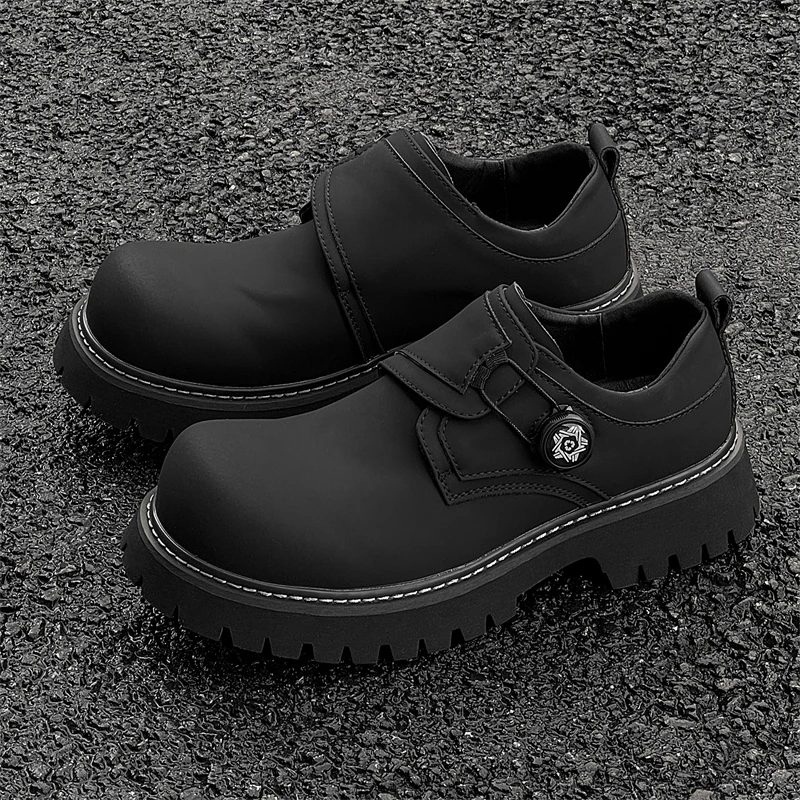 英伦厚底德比鞋男小众设计内增高大头休闲皮鞋百搭潮241229-T