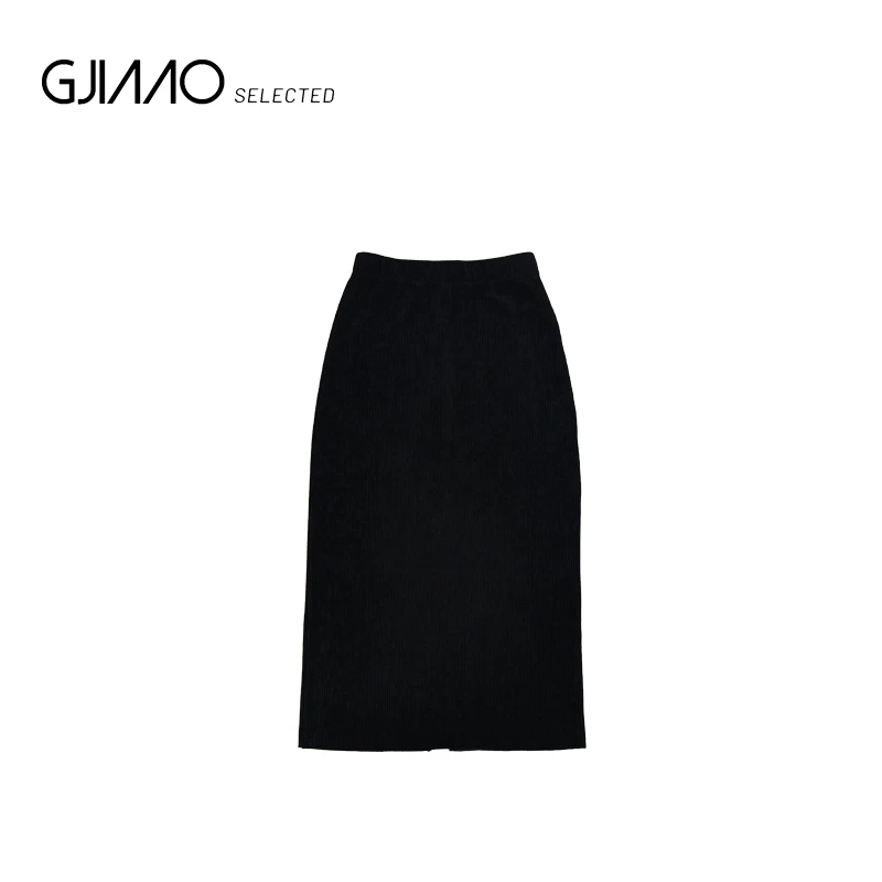 7321 条绒后开叉半裙