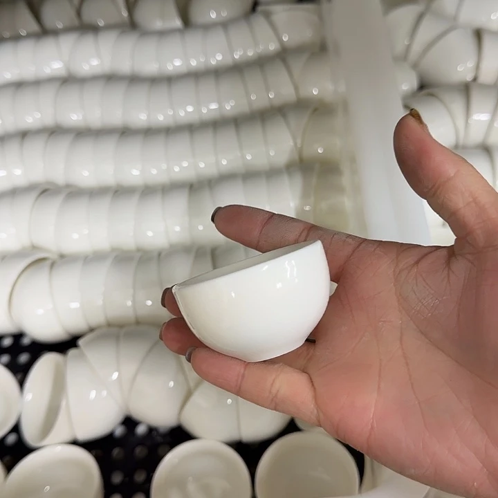 高端羊脂玉系列茶杯六个一组功夫茶杯30cc