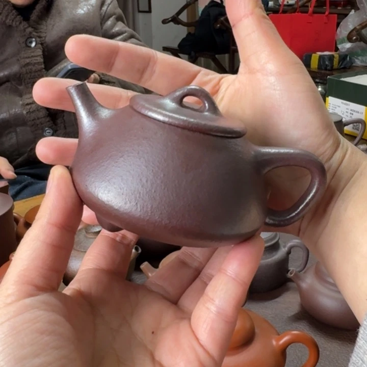 紫砂茶杯看*竞拍福利价，纯石红30目，石瓢壶