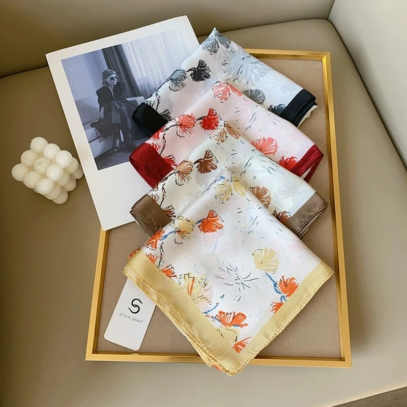 春夏季印花发带花卉丝巾女高级感包头巾法式小方巾复古绑包搭衬衫