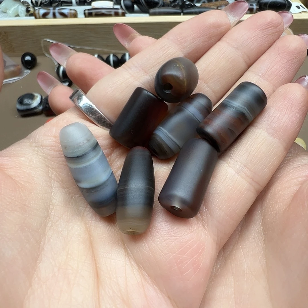 玛瑙/玉髓合金珠宝半成品7颗