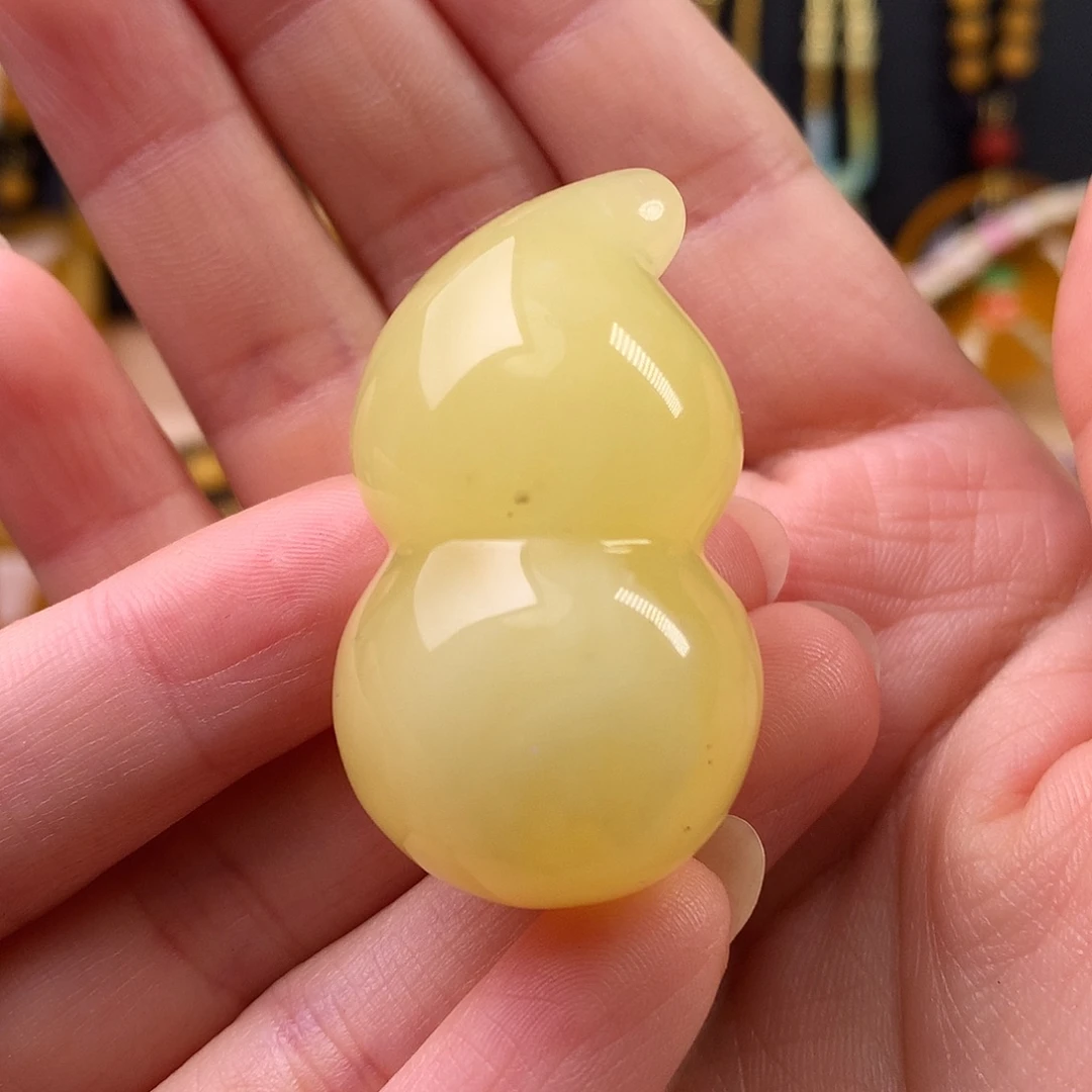 琥珀未镶嵌裸石微瑕花粉葫芦