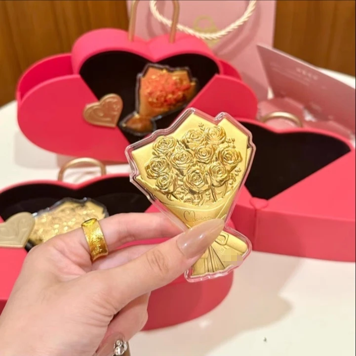 含金工艺品【深圳水贝J】玫瑰花 手捧花 送礼 女友 妈妈送人