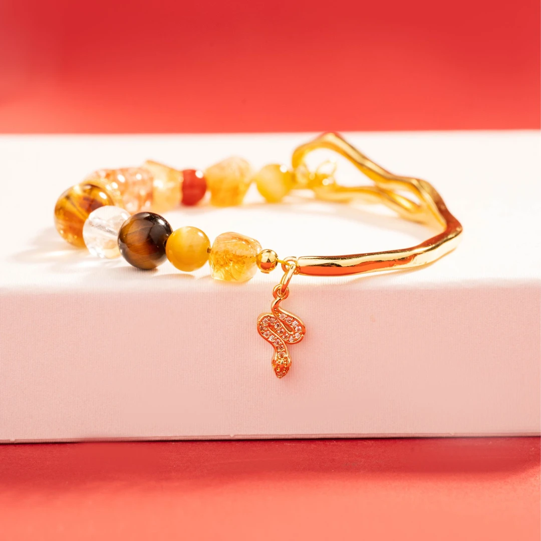 【招财+好运】貔貅纳财 黄水晶 原创水晶手串