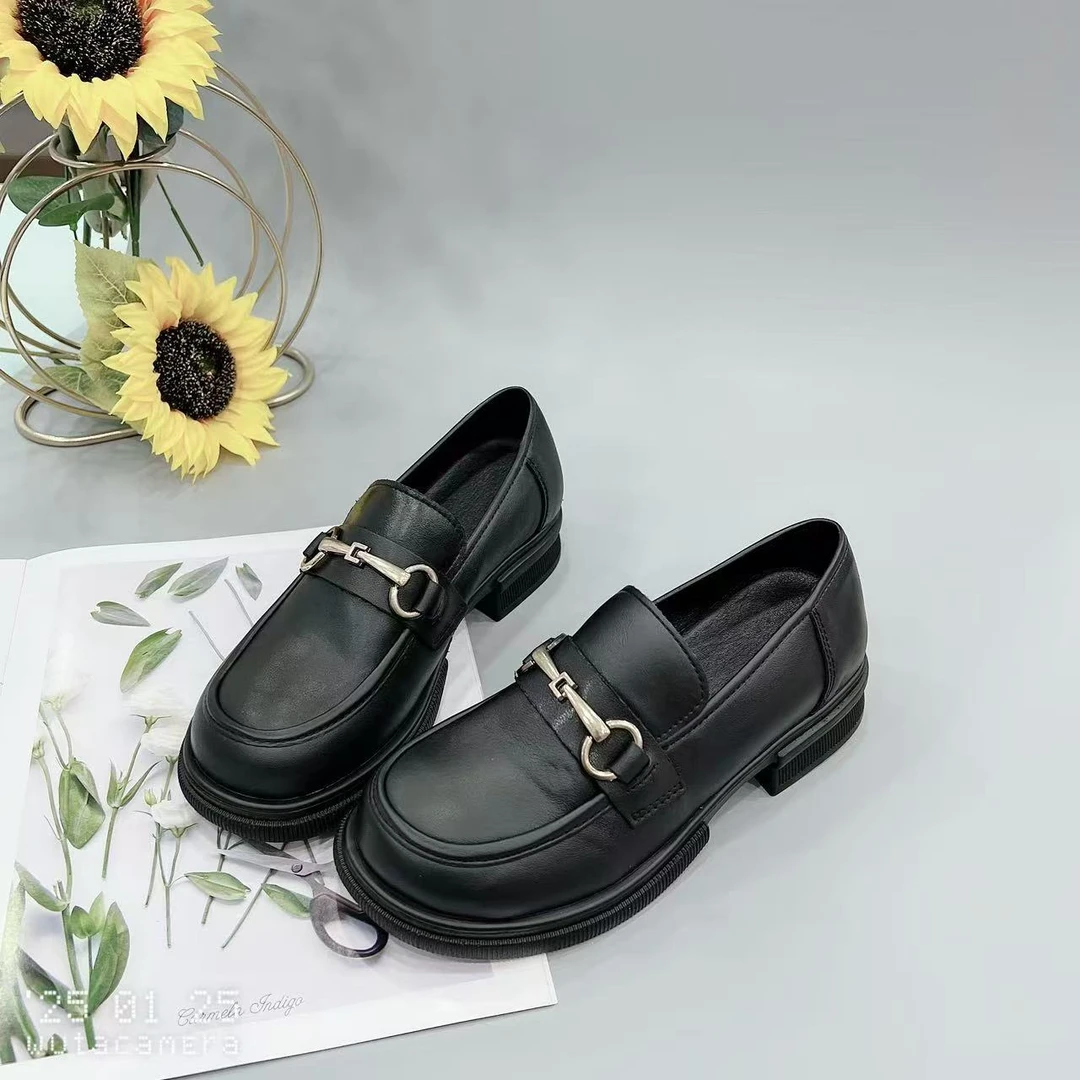 9011A 冬季新款时尚复古英伦风软底学院厚底乐福鞋