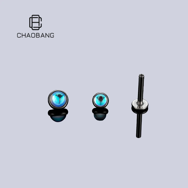 chaobang/潮邦 钛合金耳饰 迷你月光色耳钉F136钛合金耳饰养耳洞