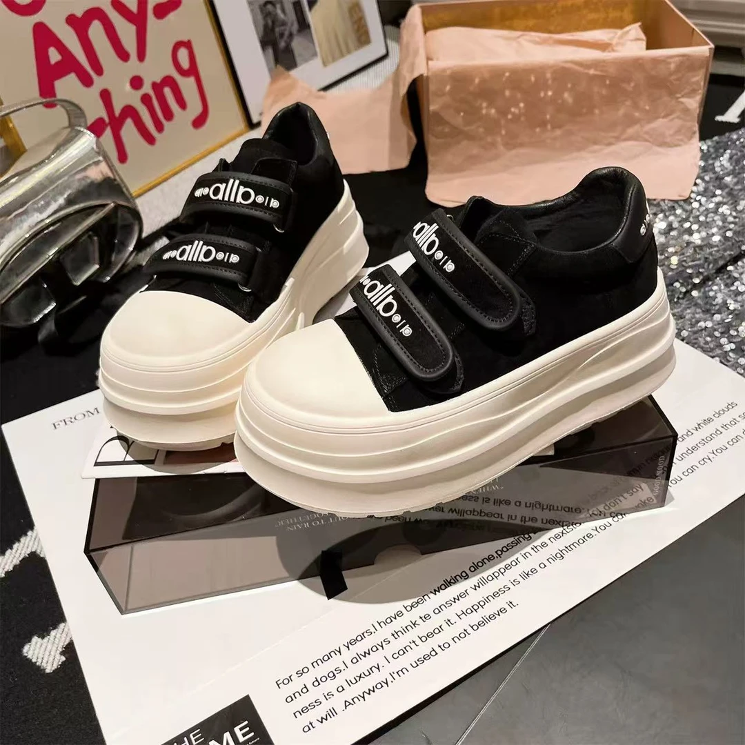 【SS】2025秋季新款女鞋厚底增高小白鞋松糕单鞋百搭休闲板鞋