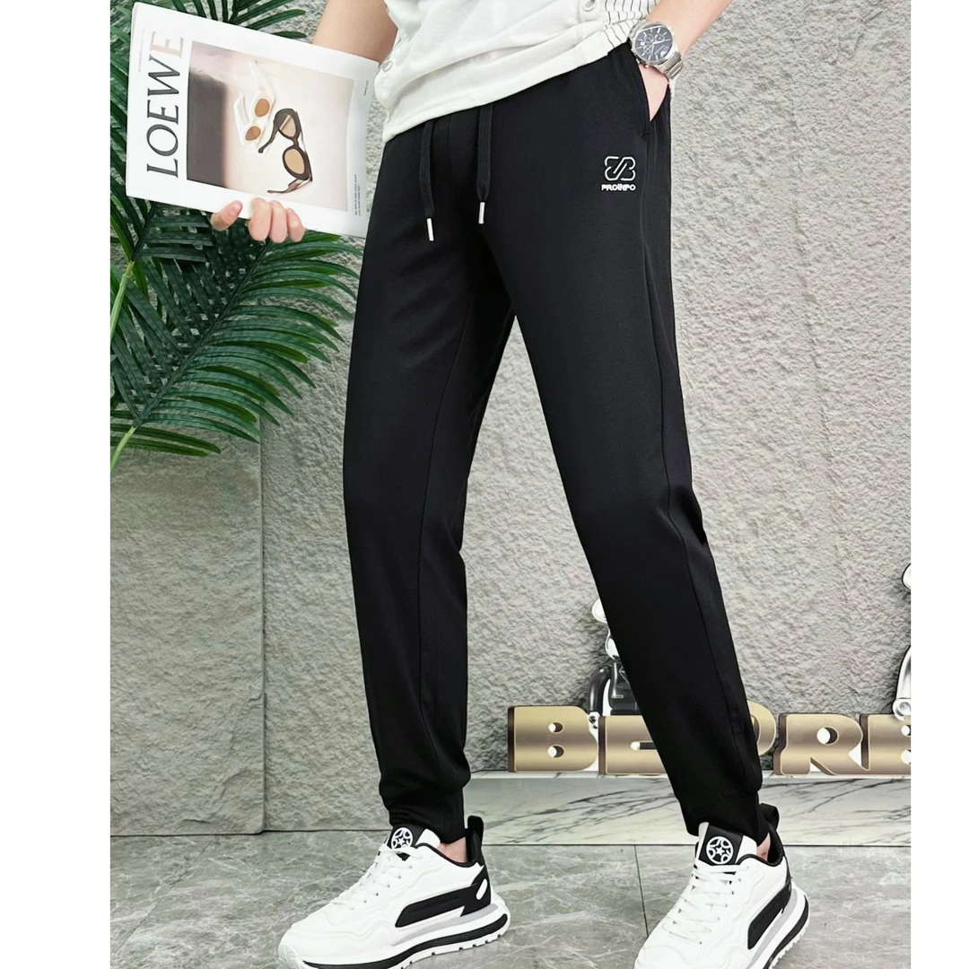 （夏季长裤）男士简约刺绣图案夏季长裤休闲裤潮流束脚8612