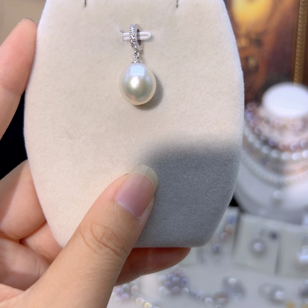 银S925镶嵌淡水珍珠炫彩天然珍珠