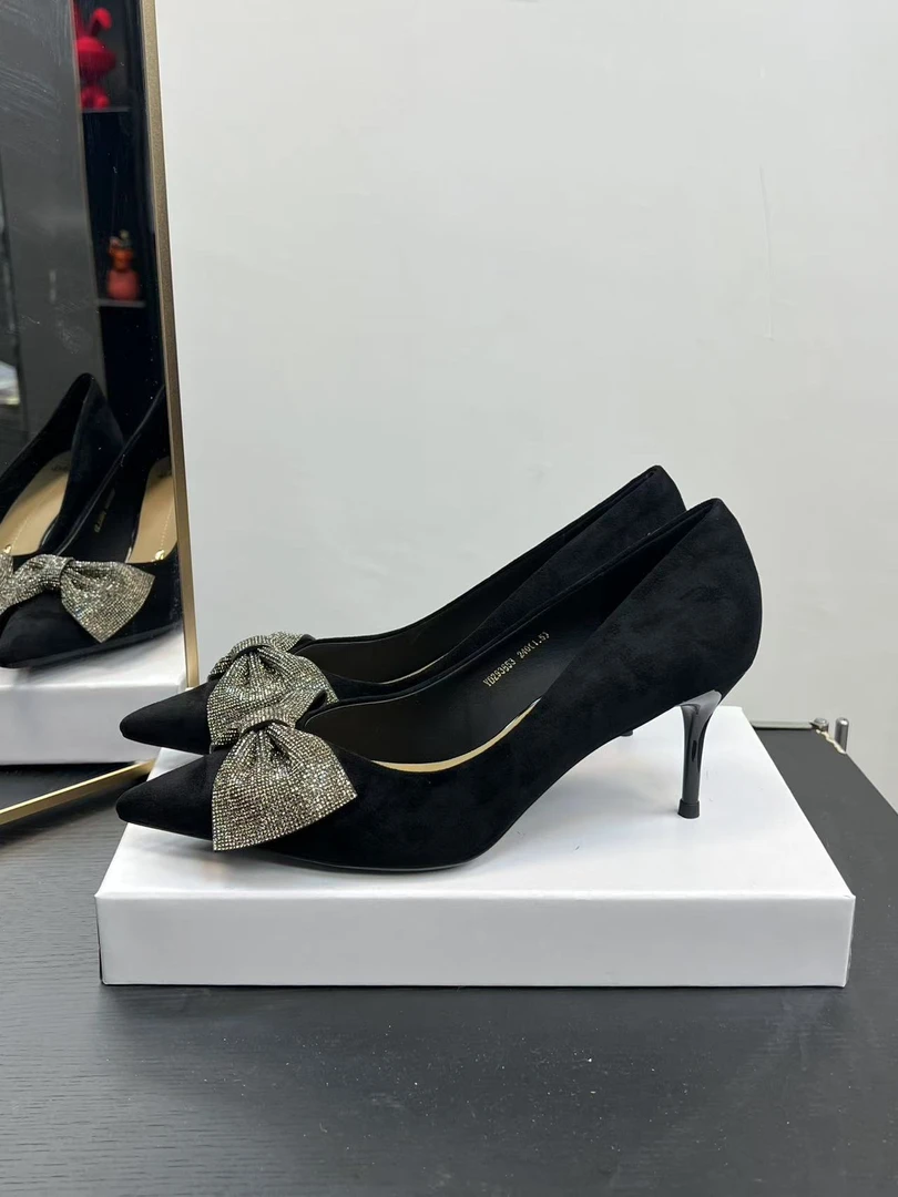 （7厘米）293853黑色细跟高跟鞋