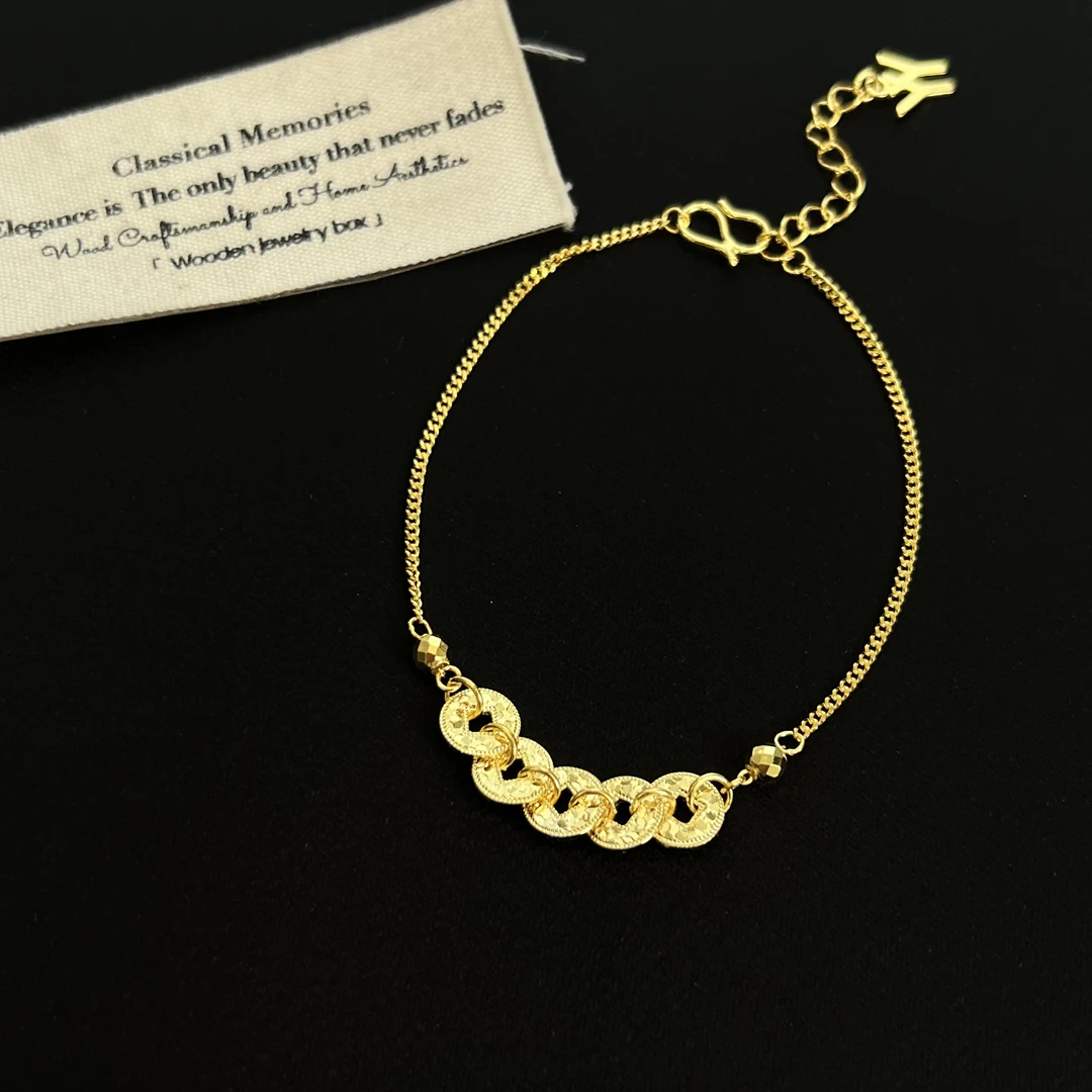 925银手链 【五帝钱】钱币金币手链820