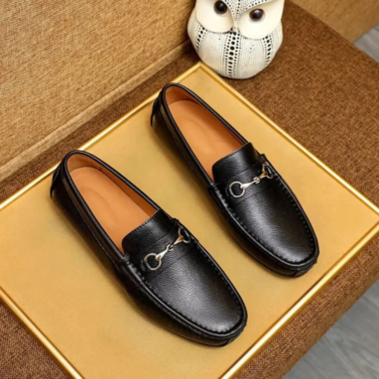 缝制鞋休闲低帮豆豆鞋2025新款商务时尚男士百搭夏季透气休闲皮鞋