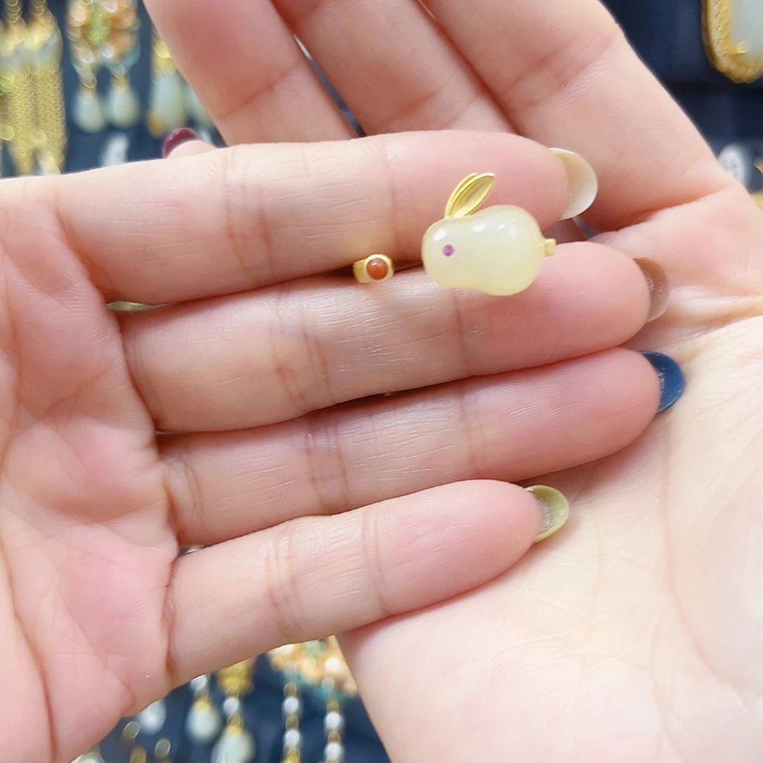 和田玉银S925镀金镶嵌戒指