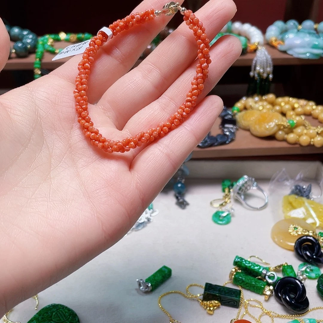南红玛瑙合金手链饰品