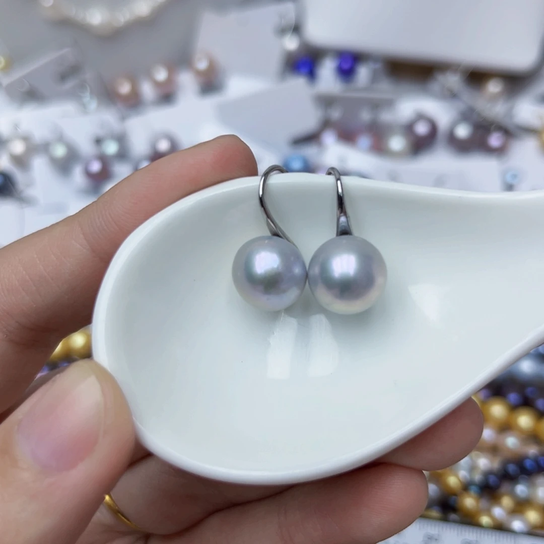 淡水珍珠耳饰银S925镶嵌