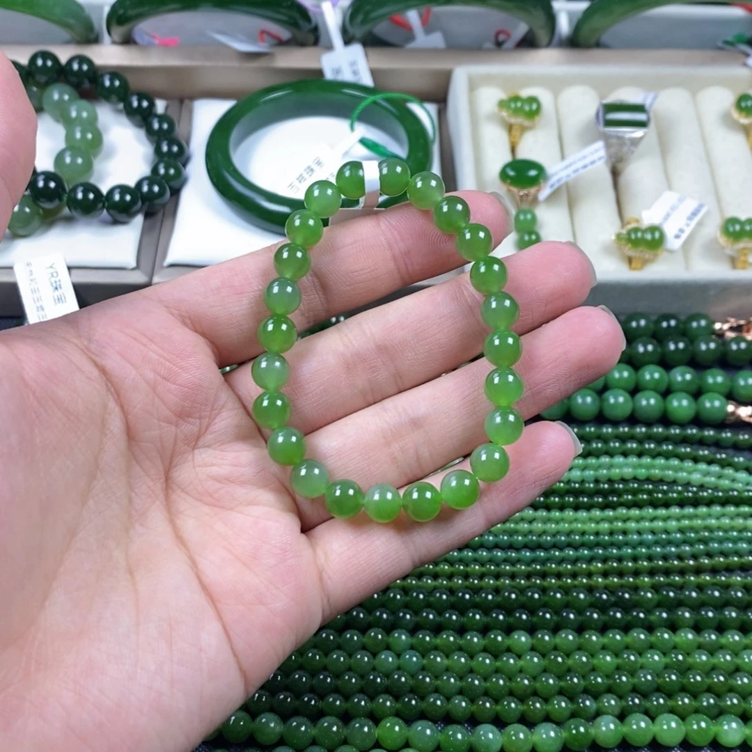 和田玉（碧玉）手串未镶嵌卡8