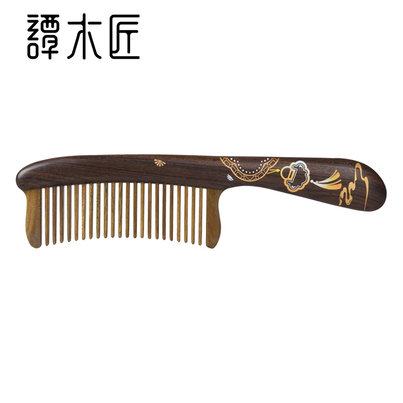 谭木匠七夕节新品镶齿梳永遇乐天然木梳子女士专用送女朋友礼物