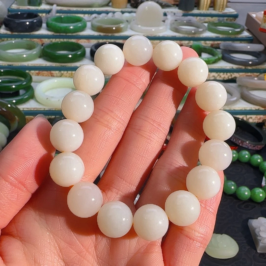 未镶嵌手串和田玉白玉手串