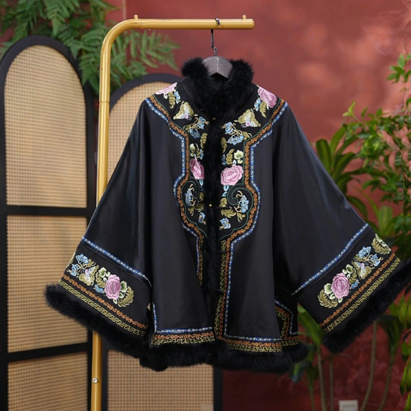 240070素女馆新款冬季重工刺绣新中式加厚太太服