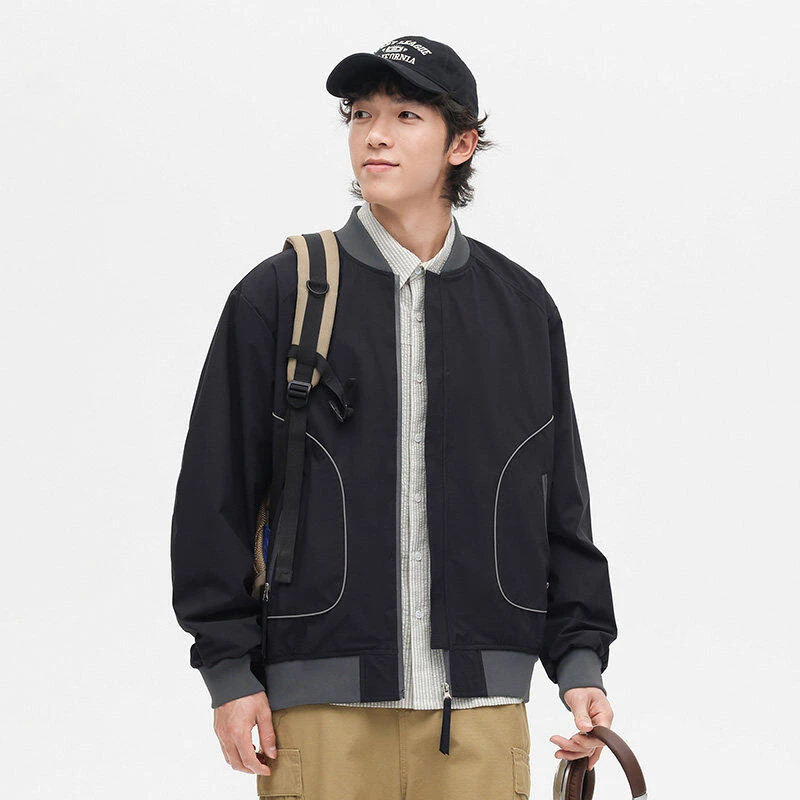 2025春季棒球服外套男士美式潮牌复古高级感男装宽松飞行夹克9588