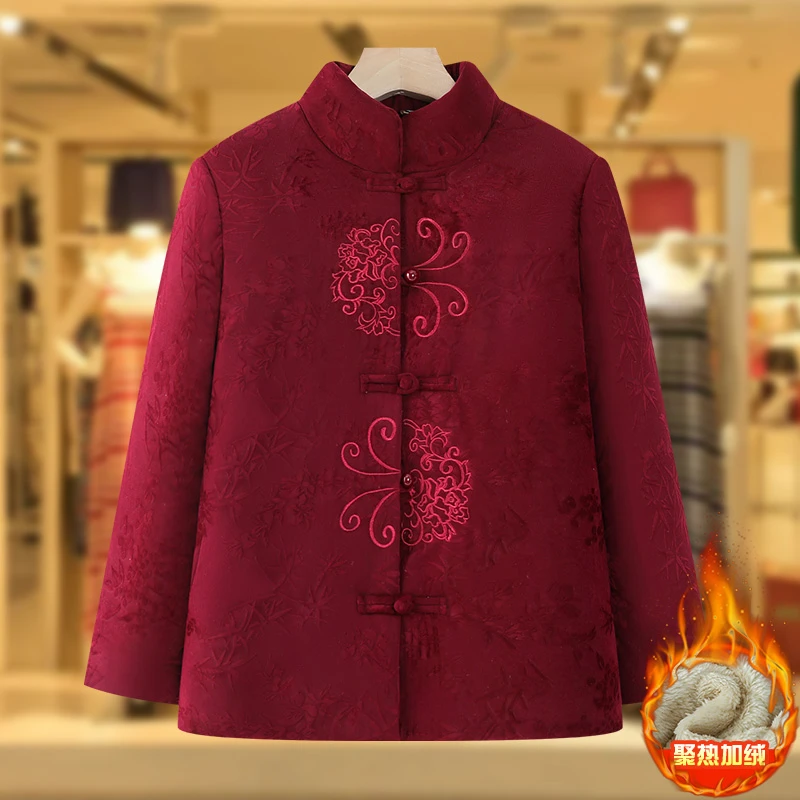 中老年人冬装棉衣女奶奶装唐装喜婆婆冬装婚宴棉服老太太洋气棉袄