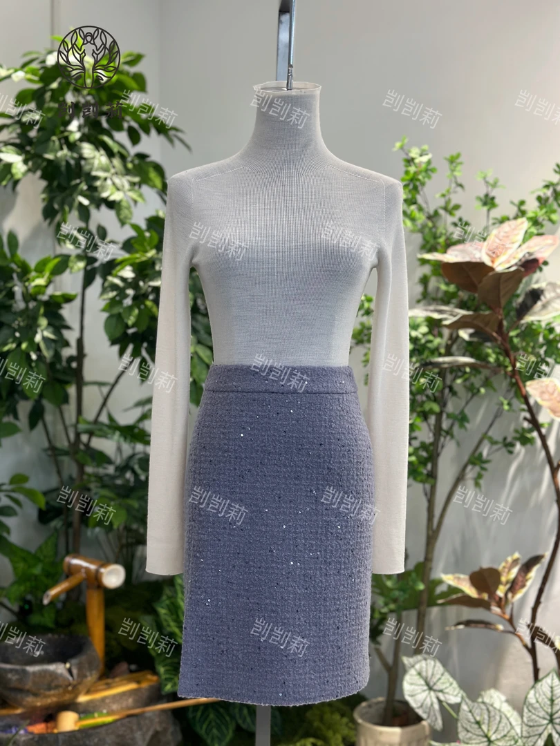 剀莉 早春新款（烟雨蒙蒙）灰紫色精致优雅精致减龄显白显瘦半身