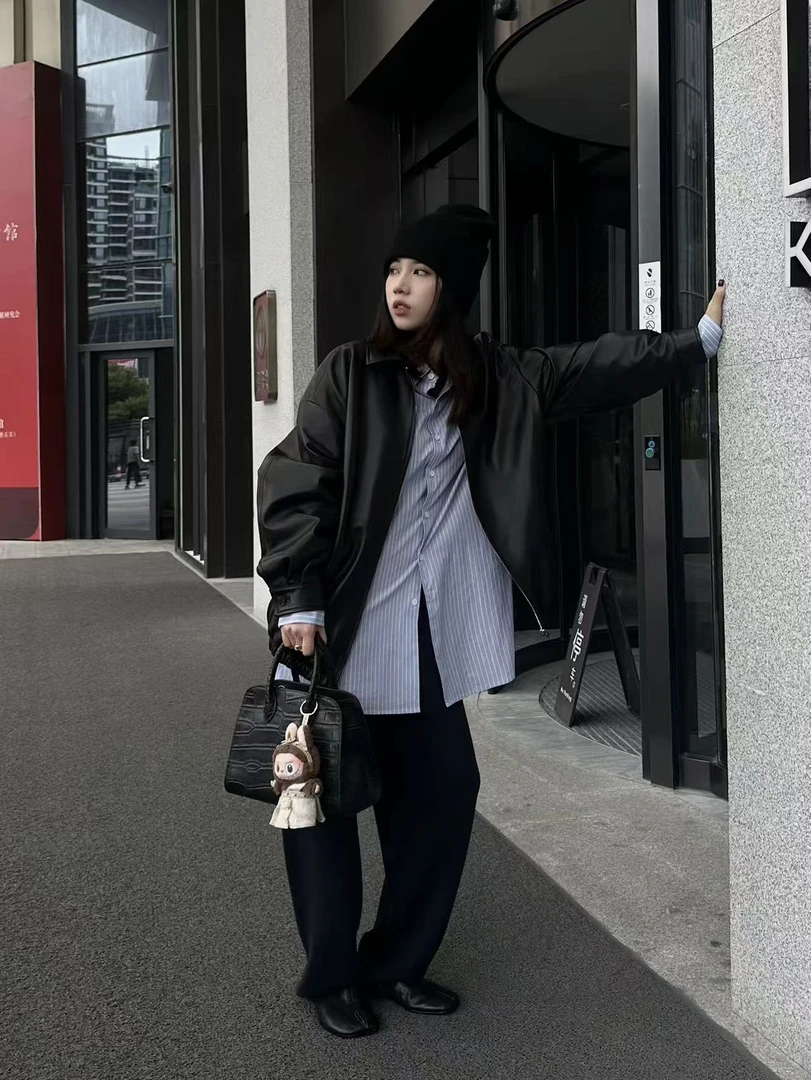 100羊毛  极简松弛无缝一体羊毛奶奶针织裤