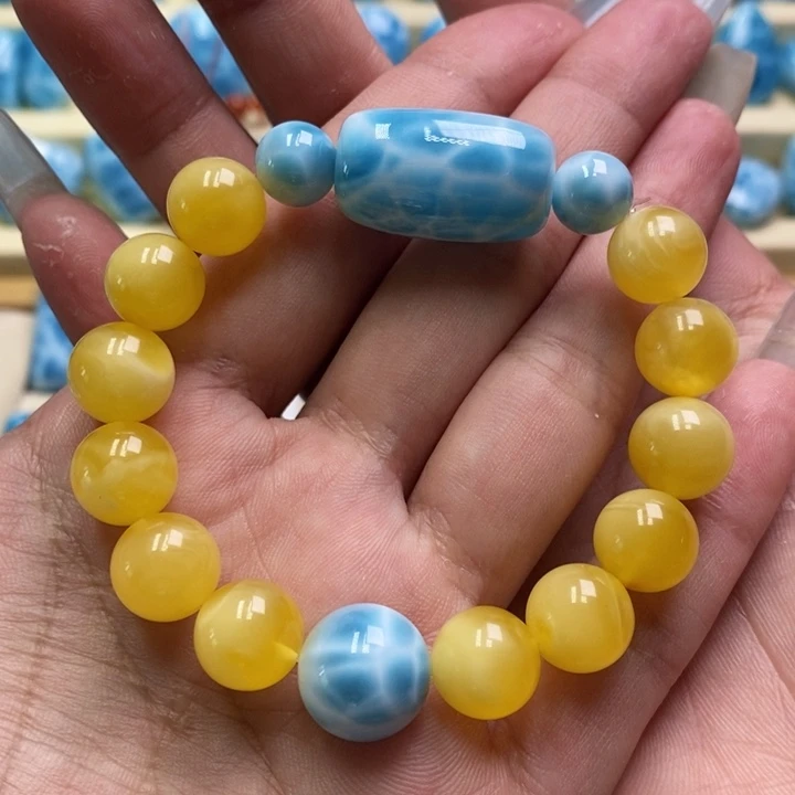 针钠钙石（海纹石）未镶嵌手链