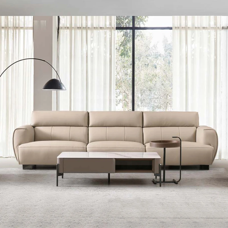 皇朝RS2303【爆款】面包沙发家用客厅头层牛皮简约休闲风