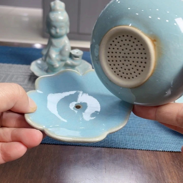 原矿釉天青茶漏11