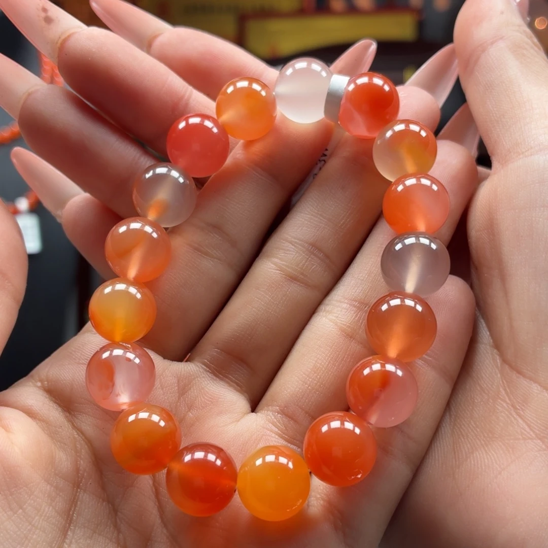 南红玛瑙未镶嵌手串原矿保山南红杨柳多宝手串卡11+